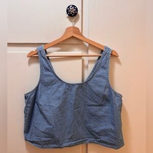 BDG Light Blue Denim Crop Tank